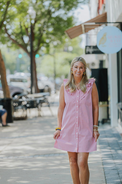 RED STRIPE BELLE DRESS