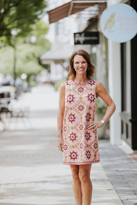 PINK EMBROIDERY DRESS