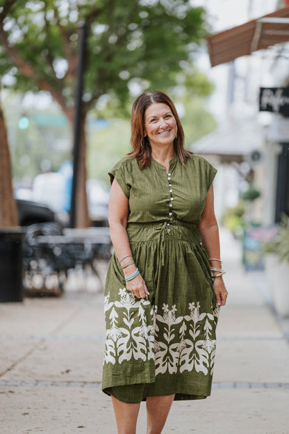 BORDER MAXI DRESS