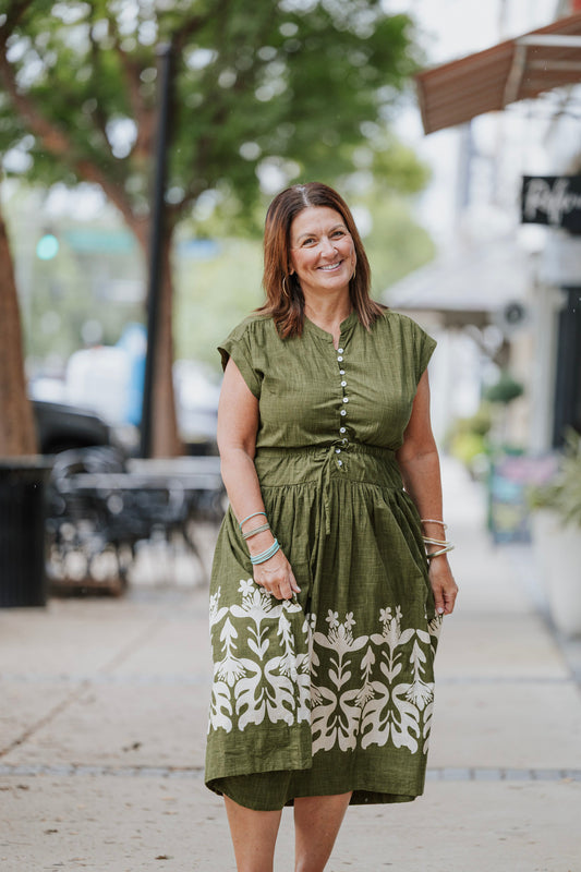 BORDER MAXI DRESS