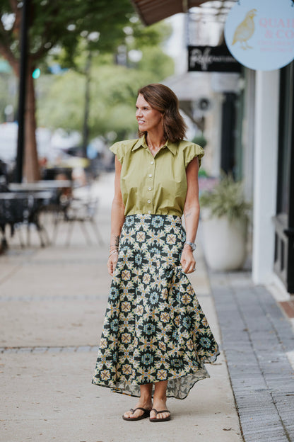 CITRINE BUBBLE SLEEVE TOP
