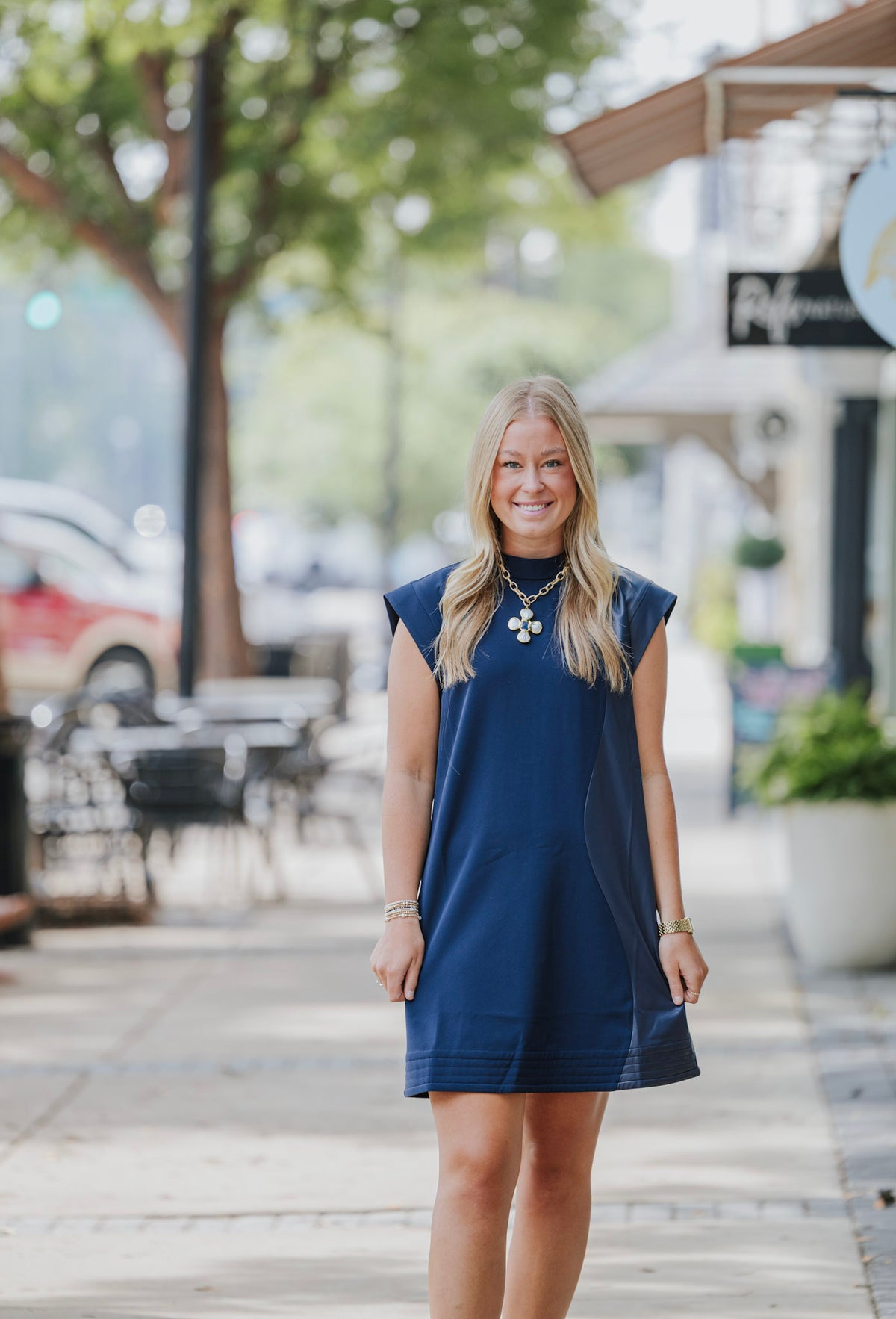 OXFORD NAVY BEATRIX DRESS