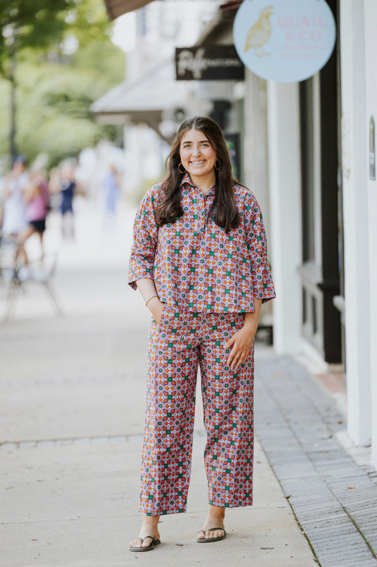 TILE  BARREL PANT