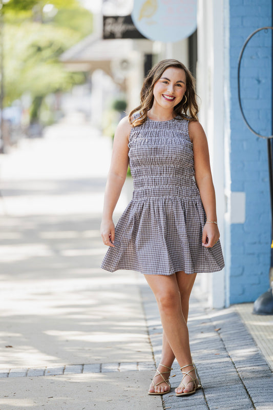CHECK SMOCK DRESS