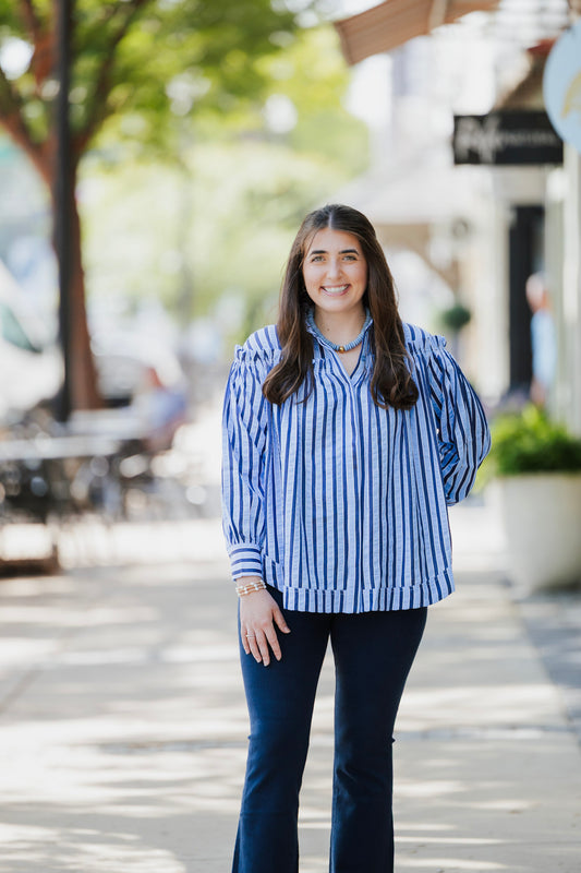 MIRIAM TOP LIGHT BLUE/NAVY