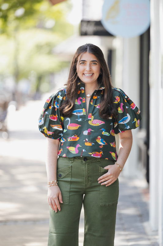 ANNA DUCK TOP OLIVE