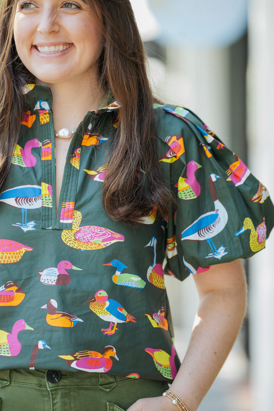 ANNA DUCK TOP OLIVE