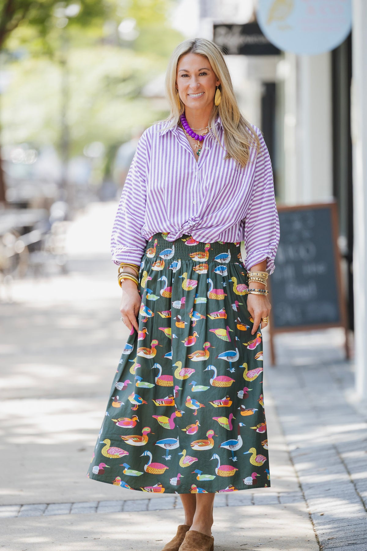 LILLA P SNAPDRAGON STRIPE DOLMAN SHIRT