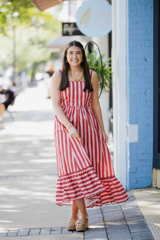 STRIPE TIE BACK DRESS