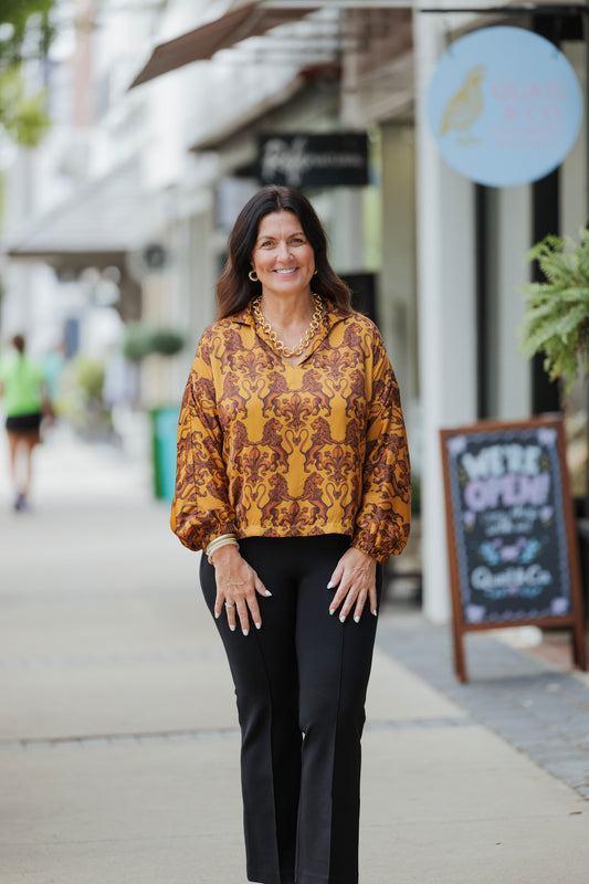 LEONE LONG SLEEVE POPPY TOP