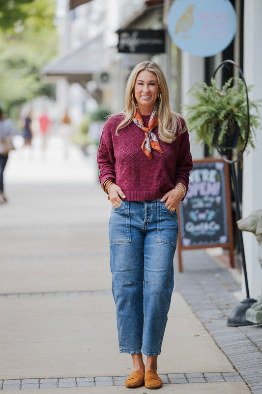 SLOANE POINTELLE SWEATER
