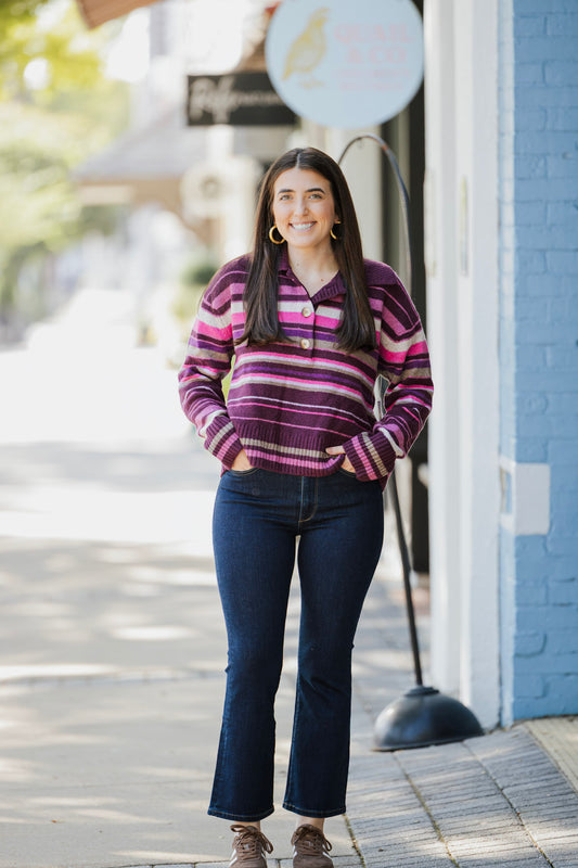 TRADING UP STRIPE SWEATER