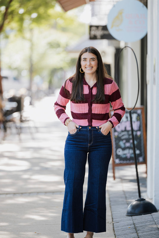 LOURDES STRIPE CARDIGAN