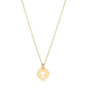 16” NECKLACE GOLD- BLESSED SMALL GOLD DISC