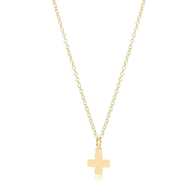 16" NECKLACE GOLD - SIGNATURE CROSS GOLD CHARM