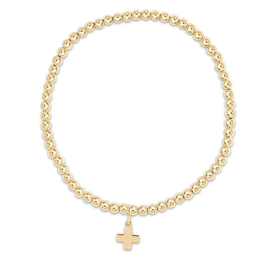 EGIRL GOLD 2MM SIGNATURE SMALL CROSS CHARM