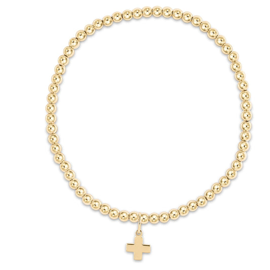 EGIRL GOLD 3MM SIGNATURE CROSS GOLD CHARM