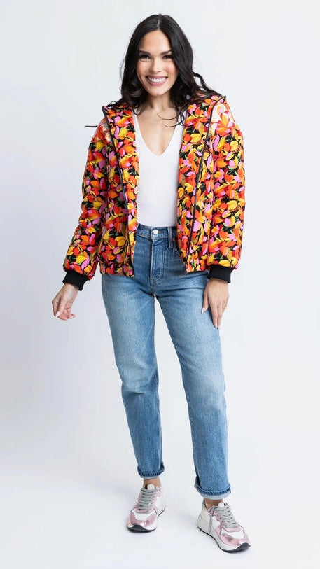 FLORAL BURST PUFFER JACKET