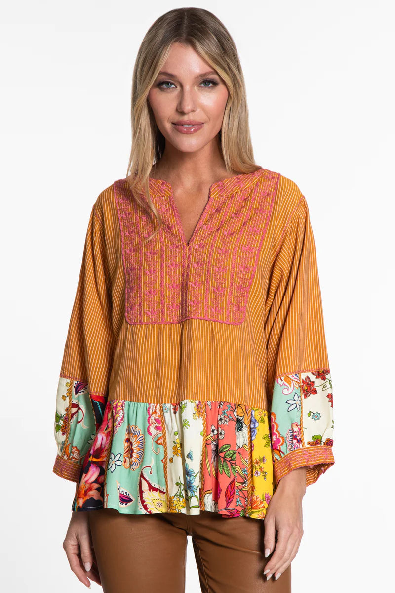 MIX PRINT TUNIC TOP