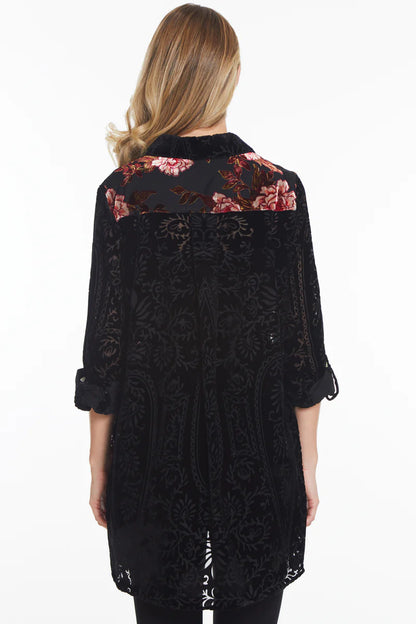 MIX VELVET BUTTON TOP