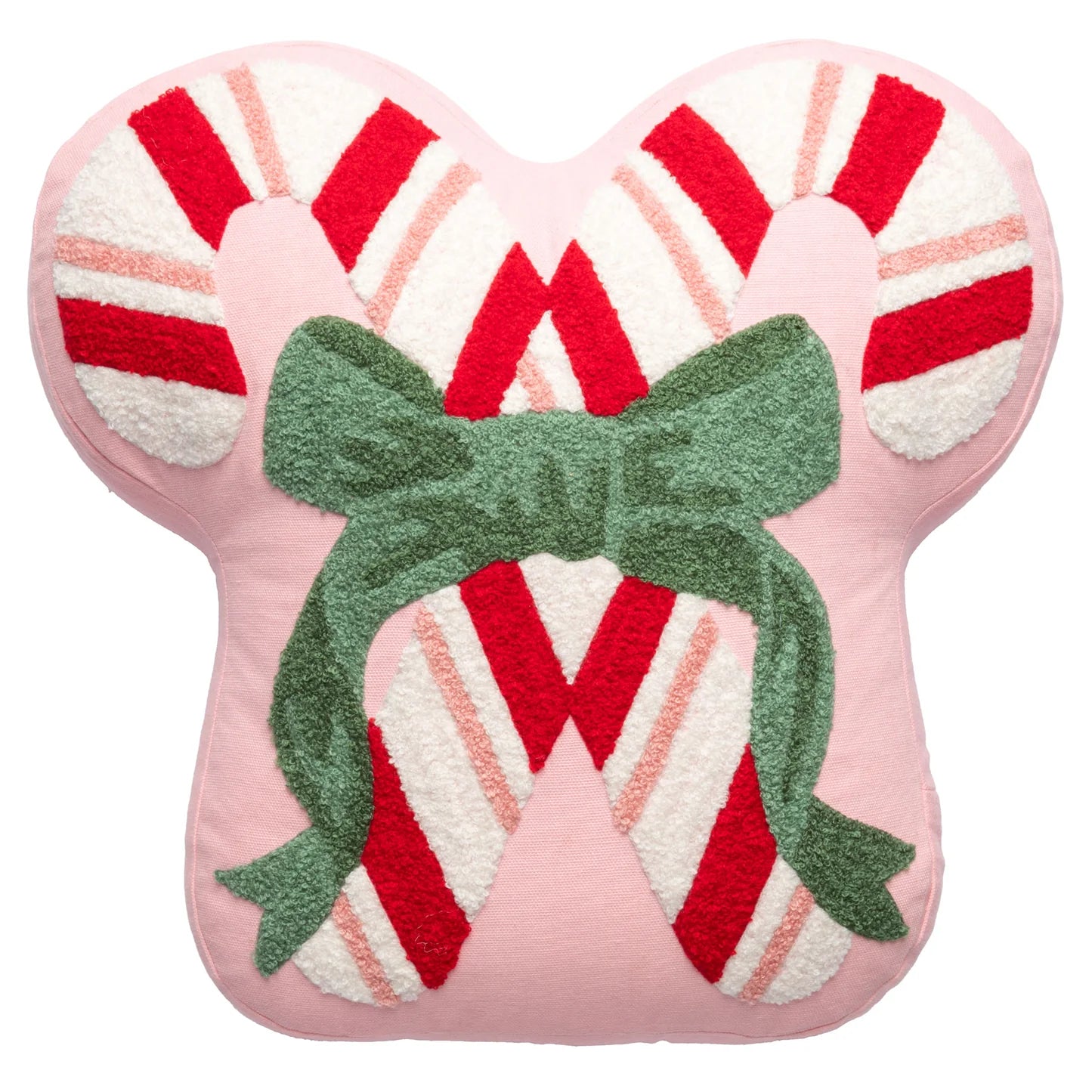 CANDY CANE EMBOIDERED PILLOW