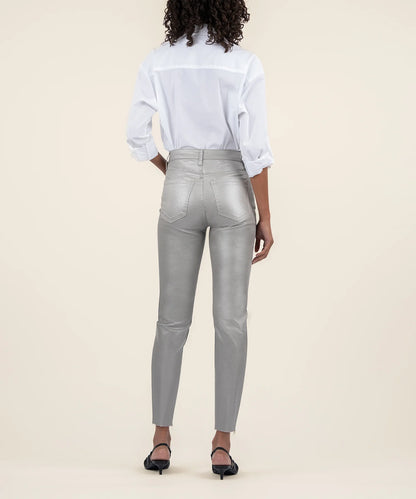 CHARLIZE RAW HEM SILVER PANT