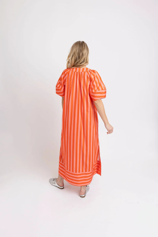 CORAL SIGNTURE VNECK CAFTAN MAXI DRESS