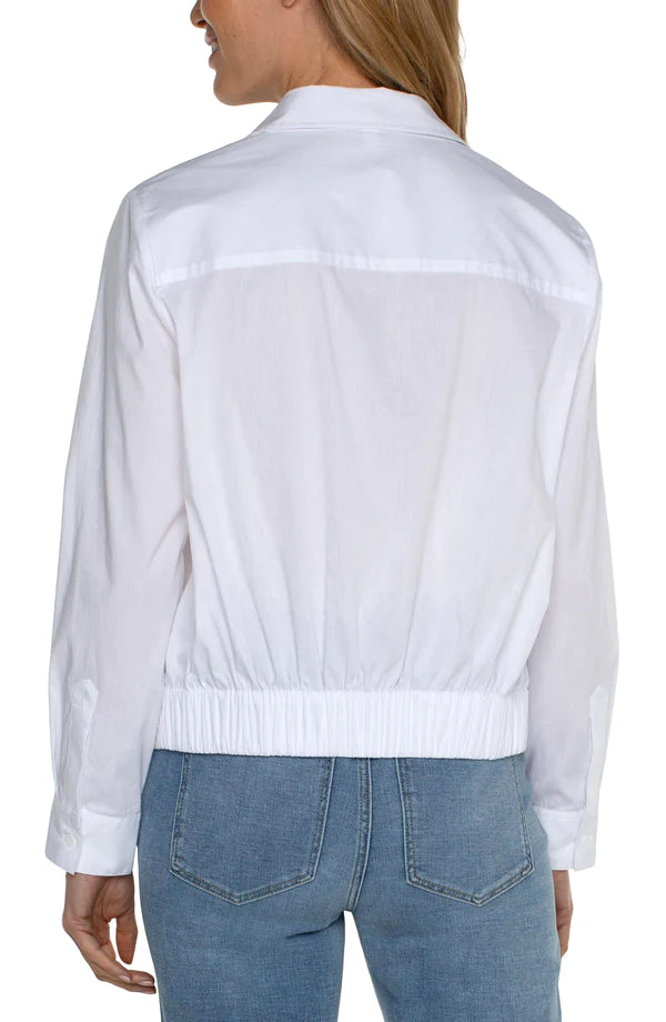 WAISTED  BACK POPLIN TOP