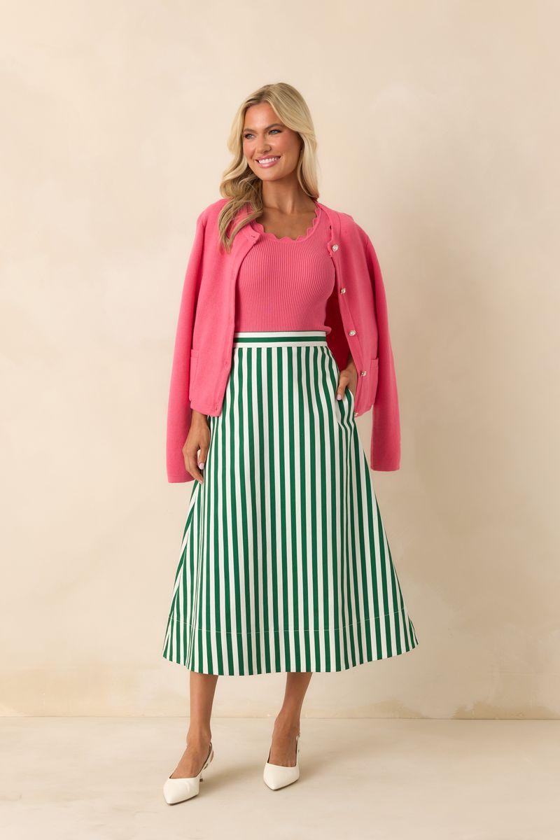 OPAL MIDI SKIRT IN GRAND ENTRANCE