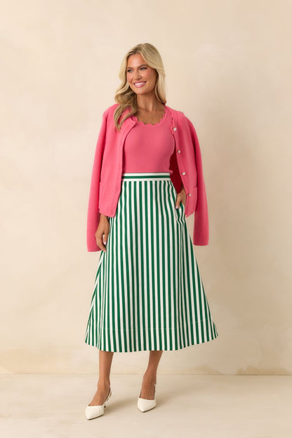 OPAL MIDI SKIRT IN GRAND ENTRANCE
