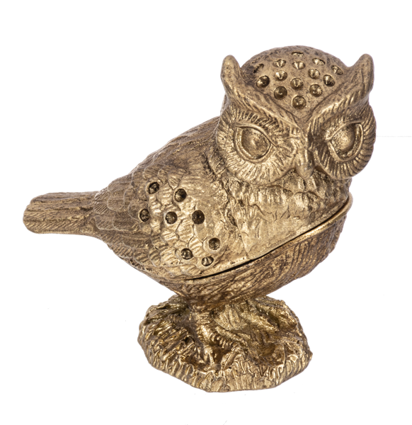 OWL KEEPSAKE BOX PEWTER