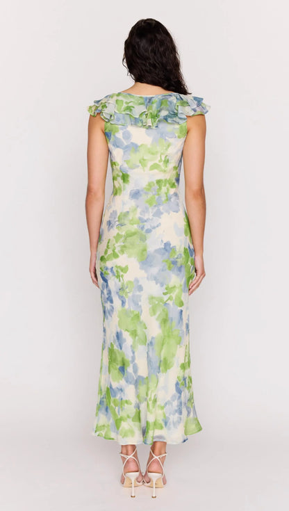CARRIE RUFFLE MIDI DRESS