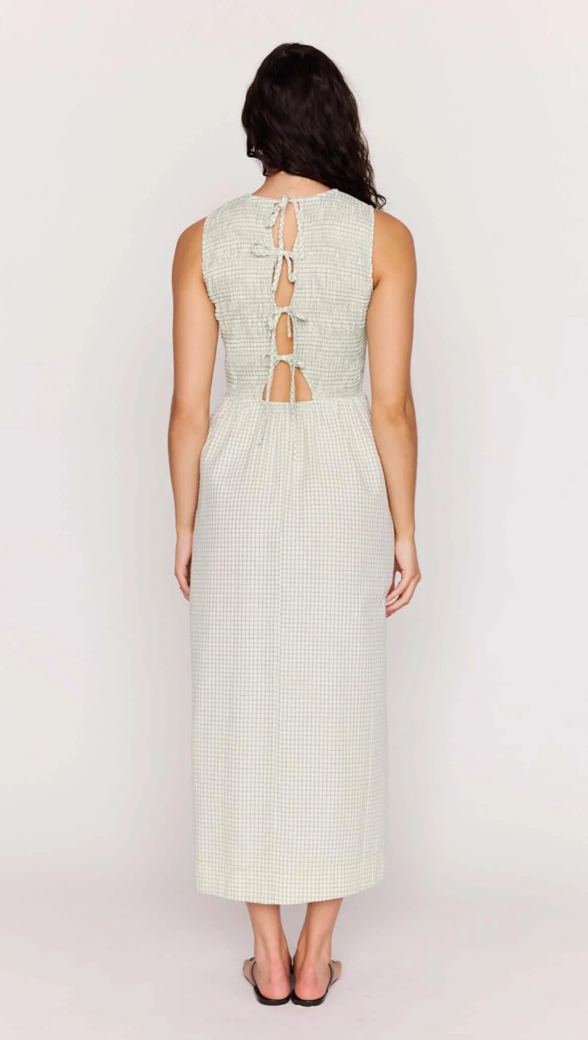 SABRINA GINGHAM TIE BACK DRESS