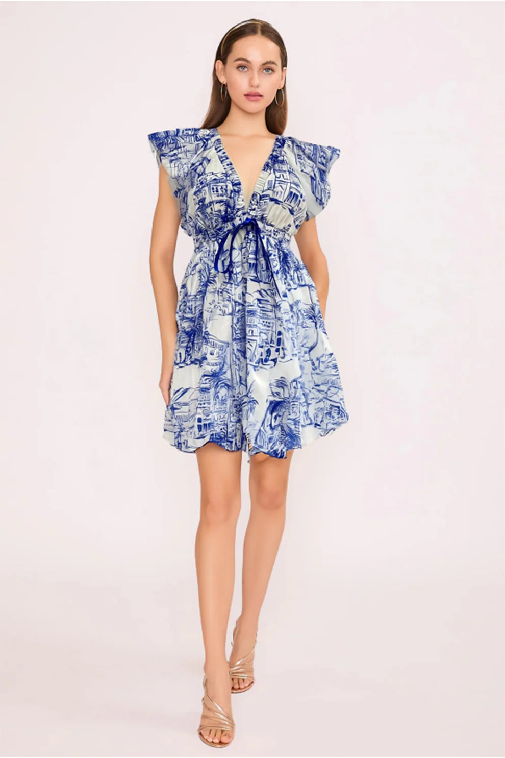 SANTORINI COASTAL SHORT DRESS