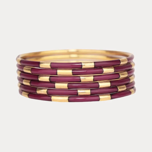 MAROON VEDA BANGLES - SET OF 6
