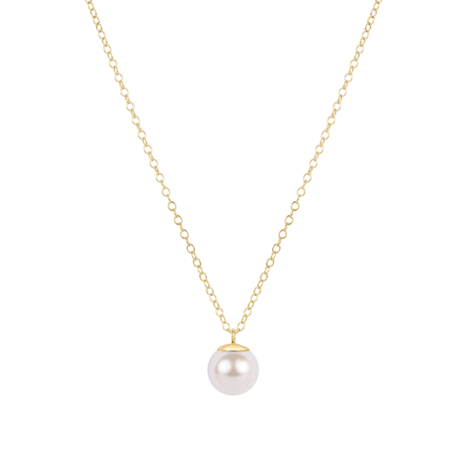 16"NECKLACE GOLD CLASSIC PEARL 8MM