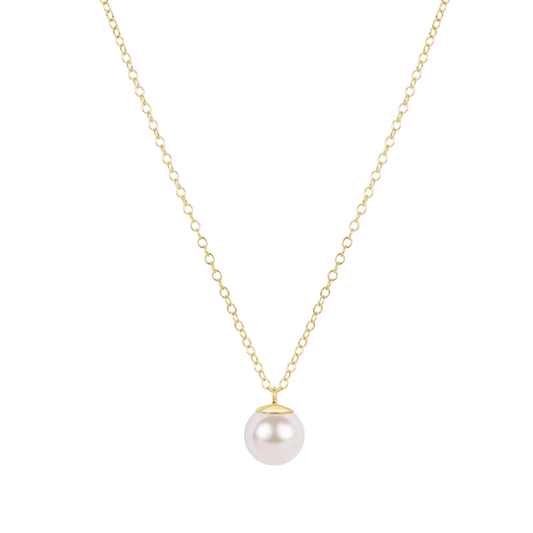 16"NECKLACE GOLD CLASSIC PEARL 8MM