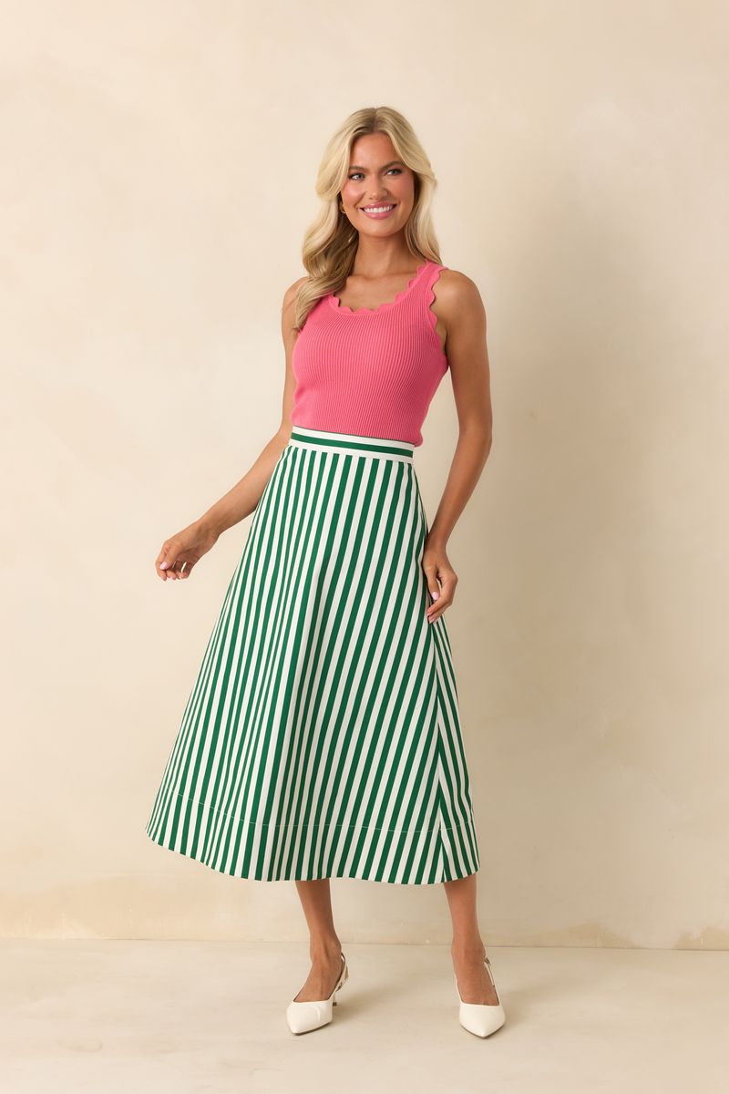 OPAL MIDI SKIRT IN GRAND ENTRANCE