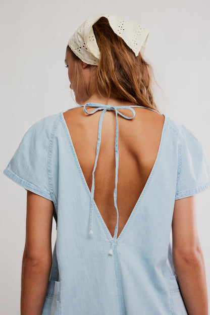 FREE FALL DENIM ROMPER FREE PEOPLE