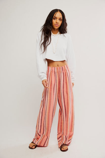DAYS END LINEN STRIPED PULL ON PANTS