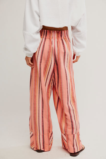 DAYS END LINEN STRIPED PULL ON PANTS