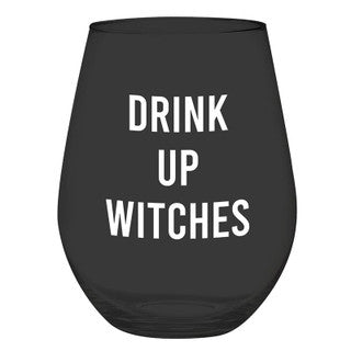 DRINK UP FULL BOTTLE WINE GLASS
