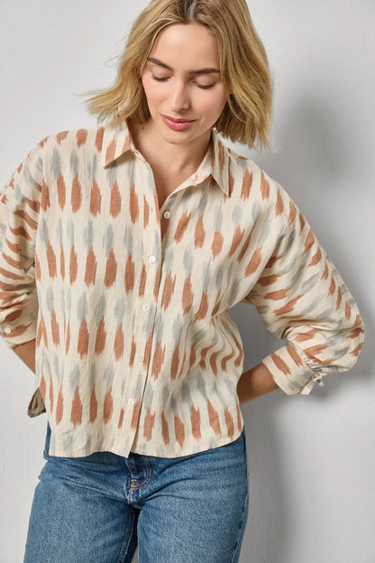 LILLA P IKAT DOLMAN BUTTON DOWN