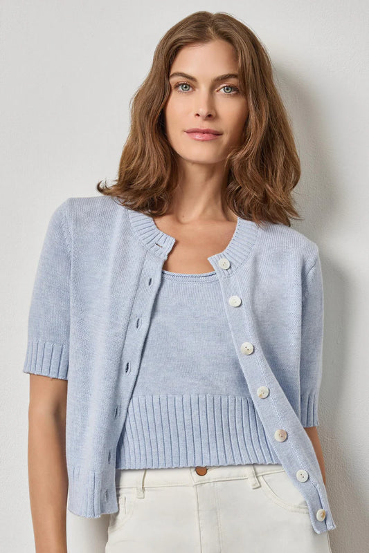 LILLA P ELBOW SLEEVE CARDIGAN