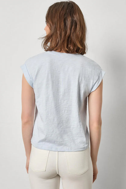 LILLA P CUFFED SLEEVE V-NECK