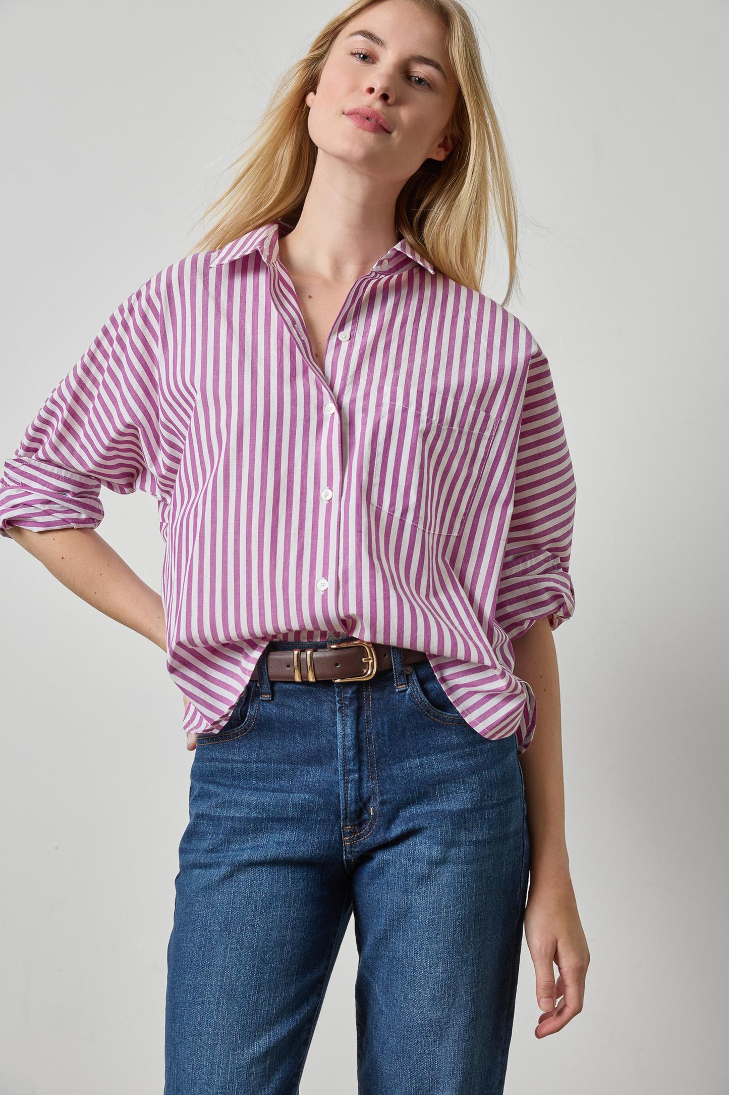 LILLA P SNAPDRAGON STRIPE DOLMAN SHIRT