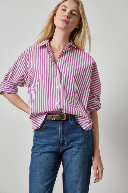 LILLA P SNAPDRAGON STRIPE DOLMAN SHIRT