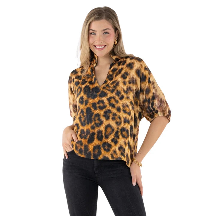 LEOPARD POPPY TOP