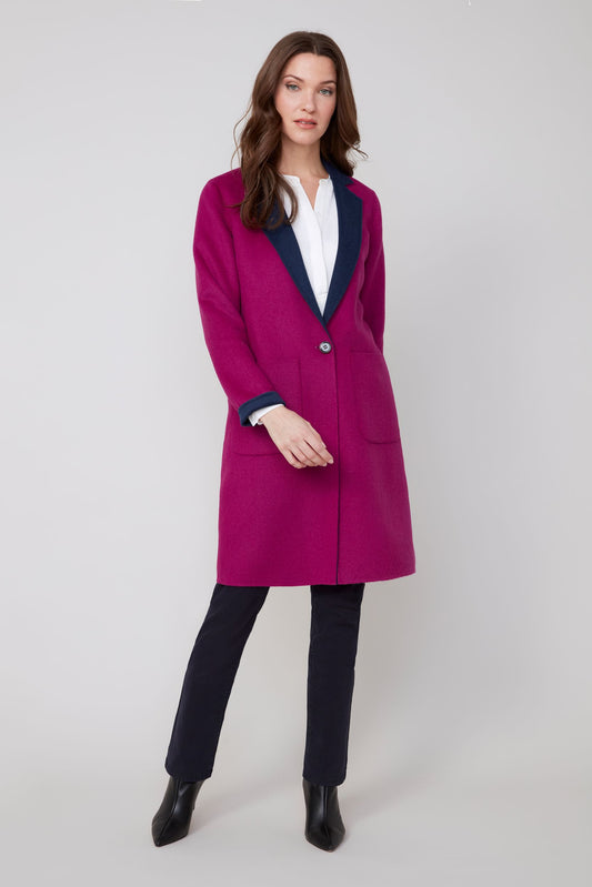 MULBERRY NAVY REVERSE COAT