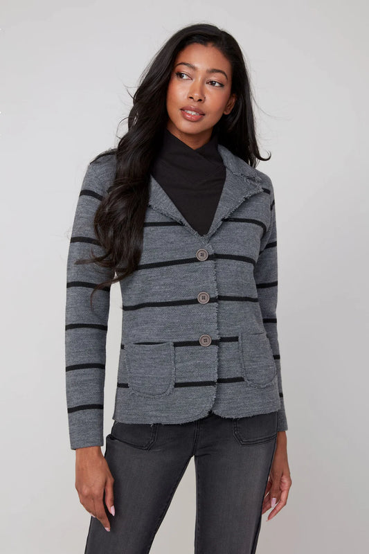 CLASSICO STRIPE HEATHER CHARCOAL